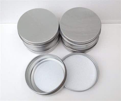 round cream metal aluminum box|Amazon.com: Round Metal Tins.